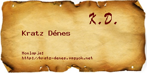 Kratz Dénes névjegykártya